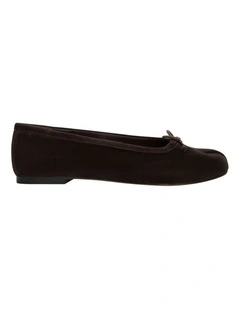 Edwina Ballet Flats in Chocolate Suede