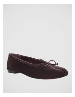 Edwina Split-toe Tabi Ballet in Chocolate Suede