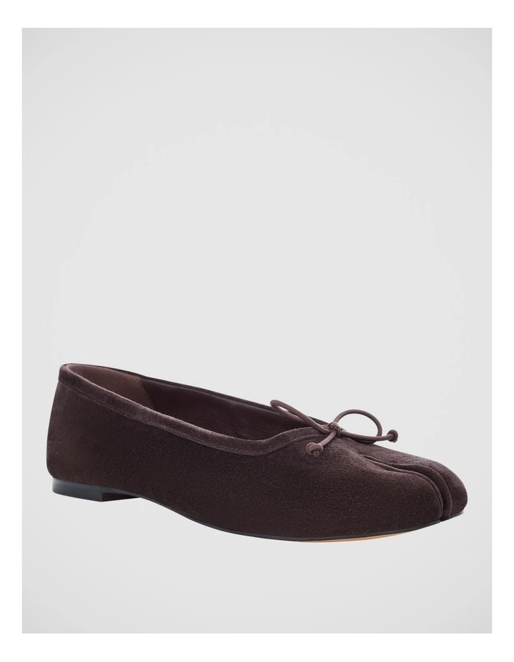 Edwina Split-toe Tabi Ballet in Chocolate Suede image 1