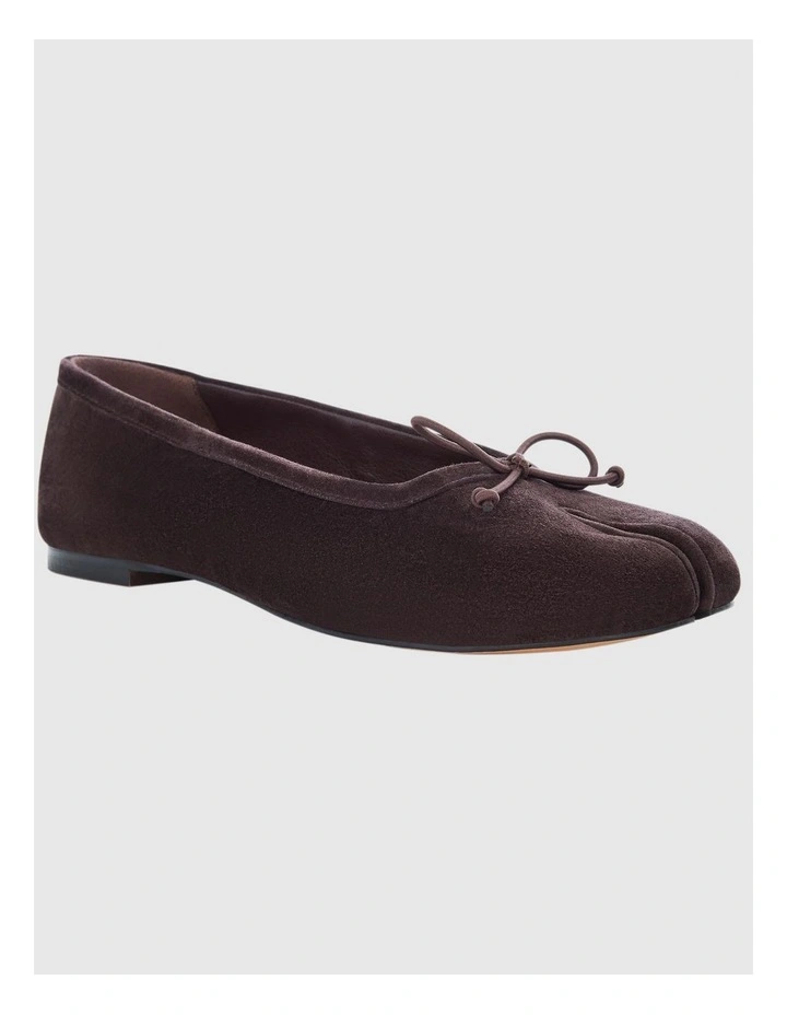 Edwina Split-toe Tabi Ballet in Chocolate Suede image 2