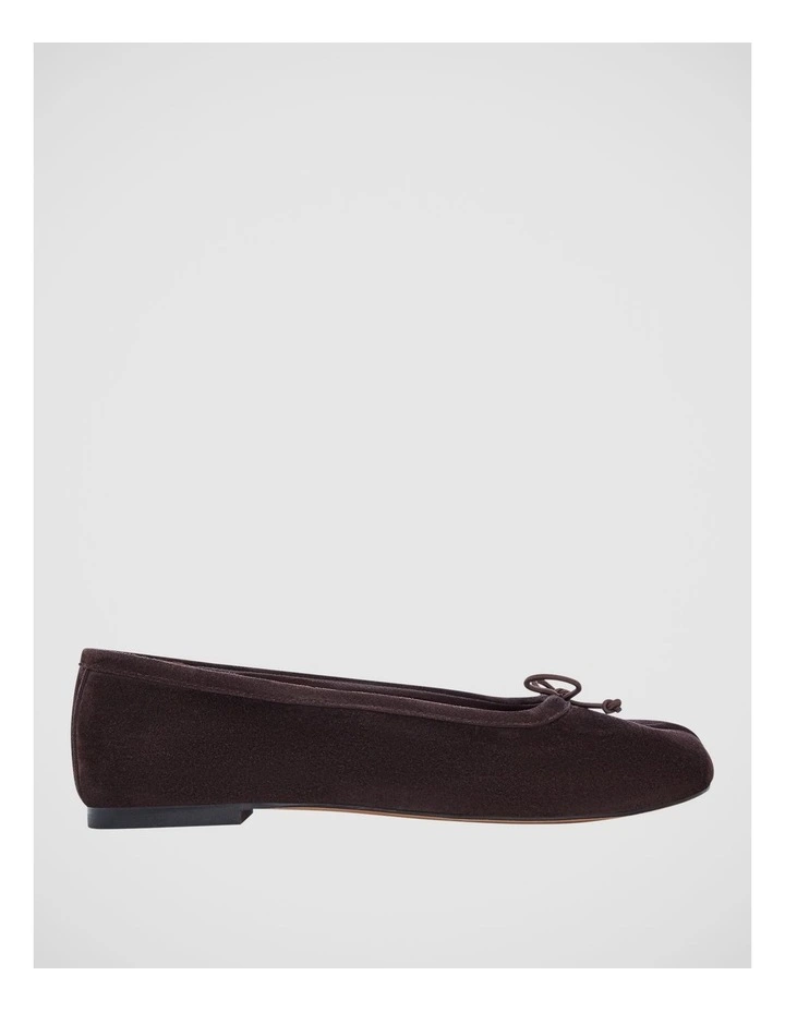 Edwina Split-toe Tabi Ballet in Chocolate Suede image 3