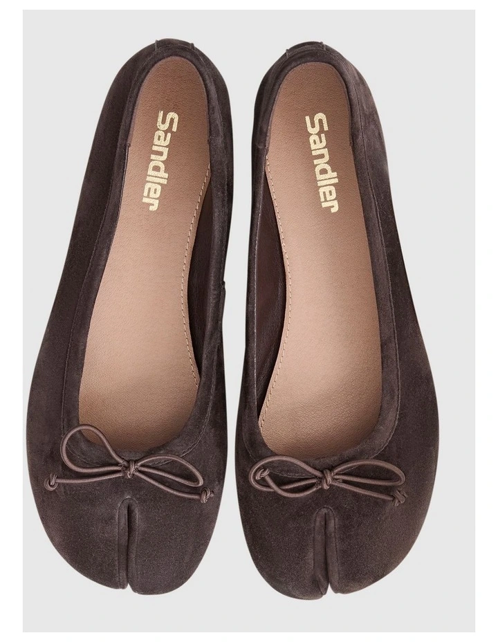 Edwina Split-toe Tabi Ballet in Chocolate Suede image 5