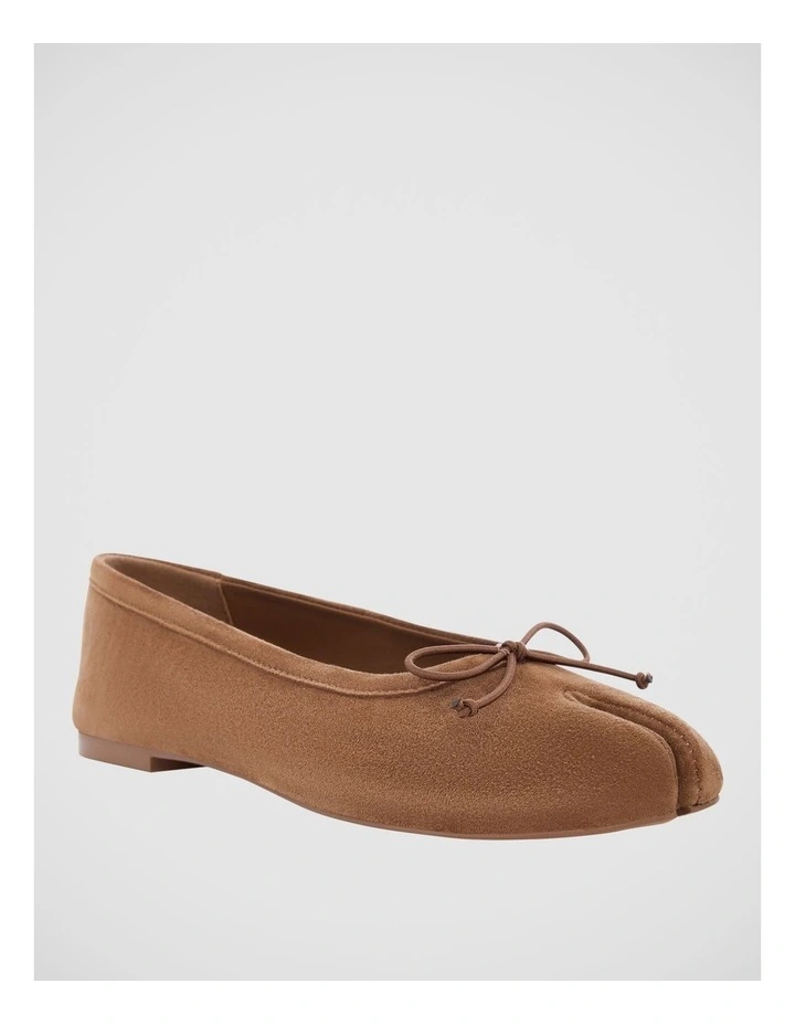 Edwina Split-toe Tabi Ballet in Tan Suede image 1