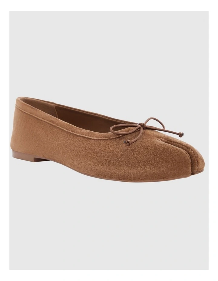 Edwina Split-toe Tabi Ballet in Tan Suede image 2
