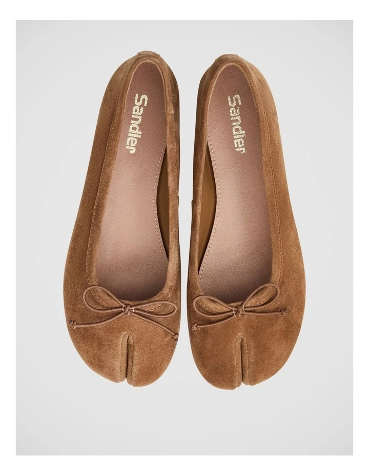 Edwina Split-toe Tabi Ballet in Tan Suede image 2