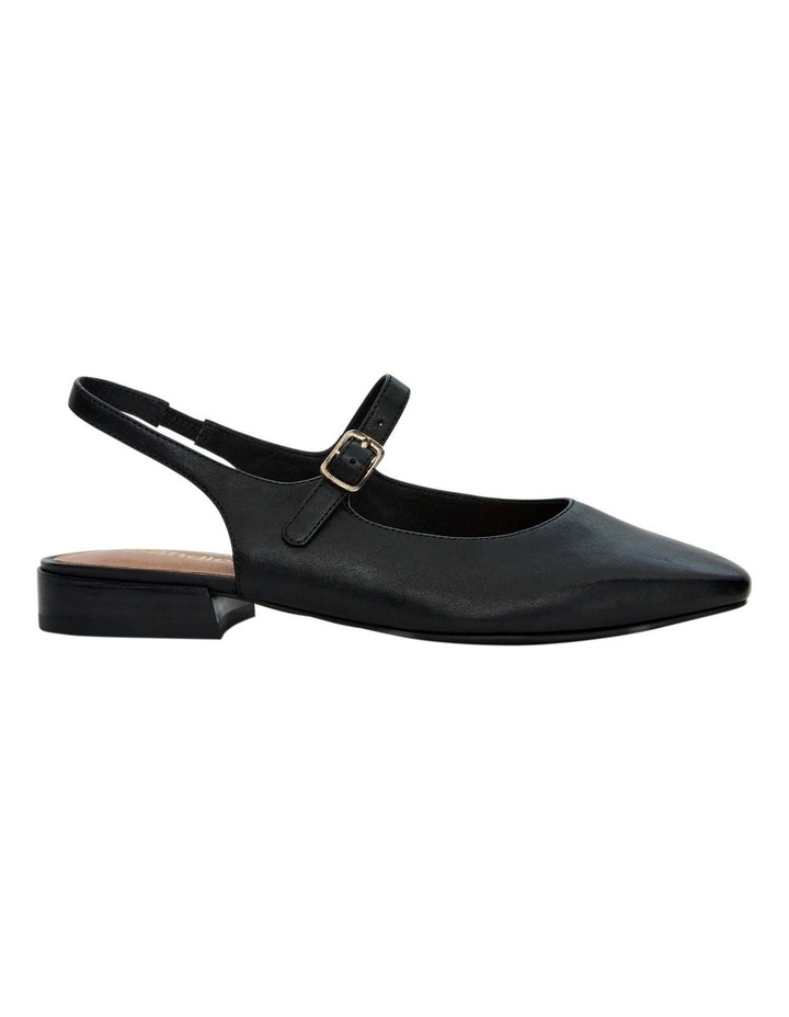 Everly Flat Shoes in Black Leather image 1