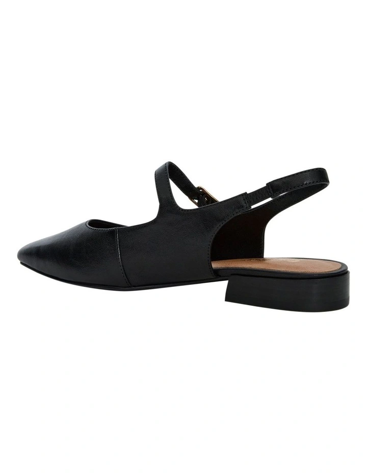 Everly Flat Shoes in Black Leather image 3