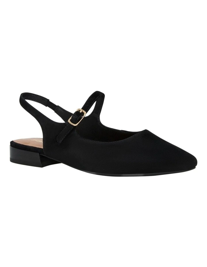 Everly Flat Shoes in Black Suede Leather image 2
