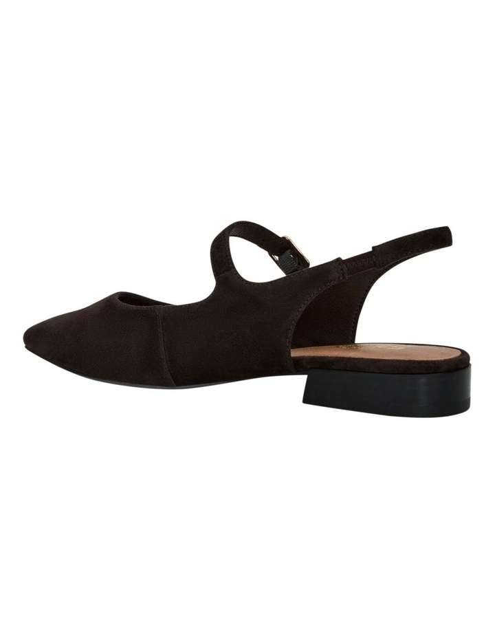 Everly Flat Shoes in Chocolate Suede Leather image 3