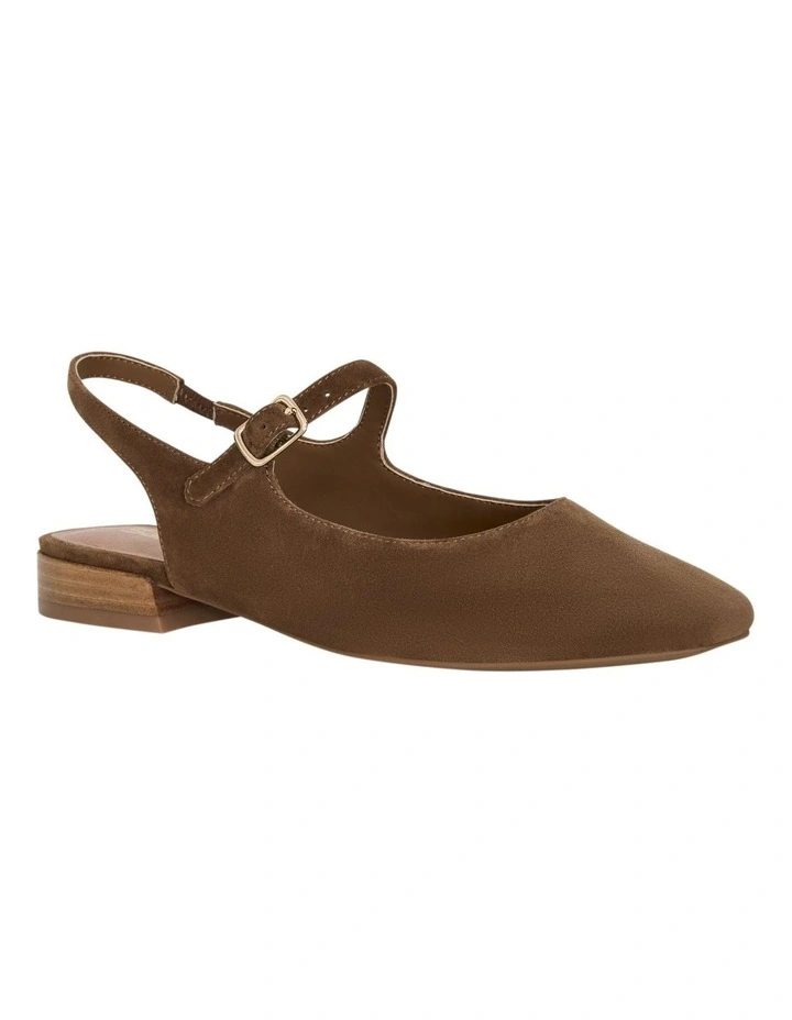 Everly Flat Shoes in Tan Suede Leather image 2