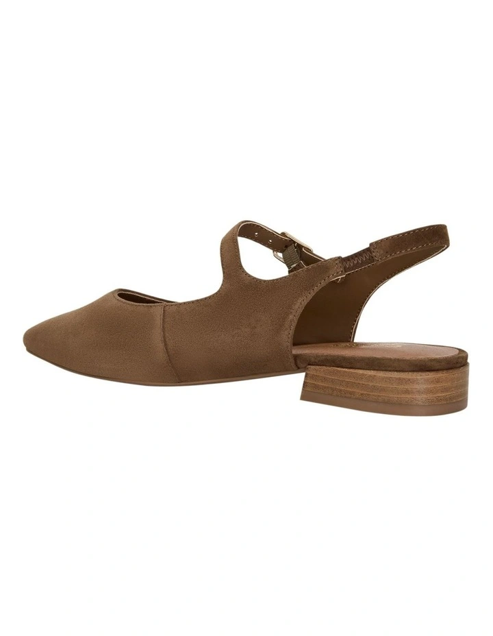 Everly Flat Shoes in Tan Suede Leather image 3