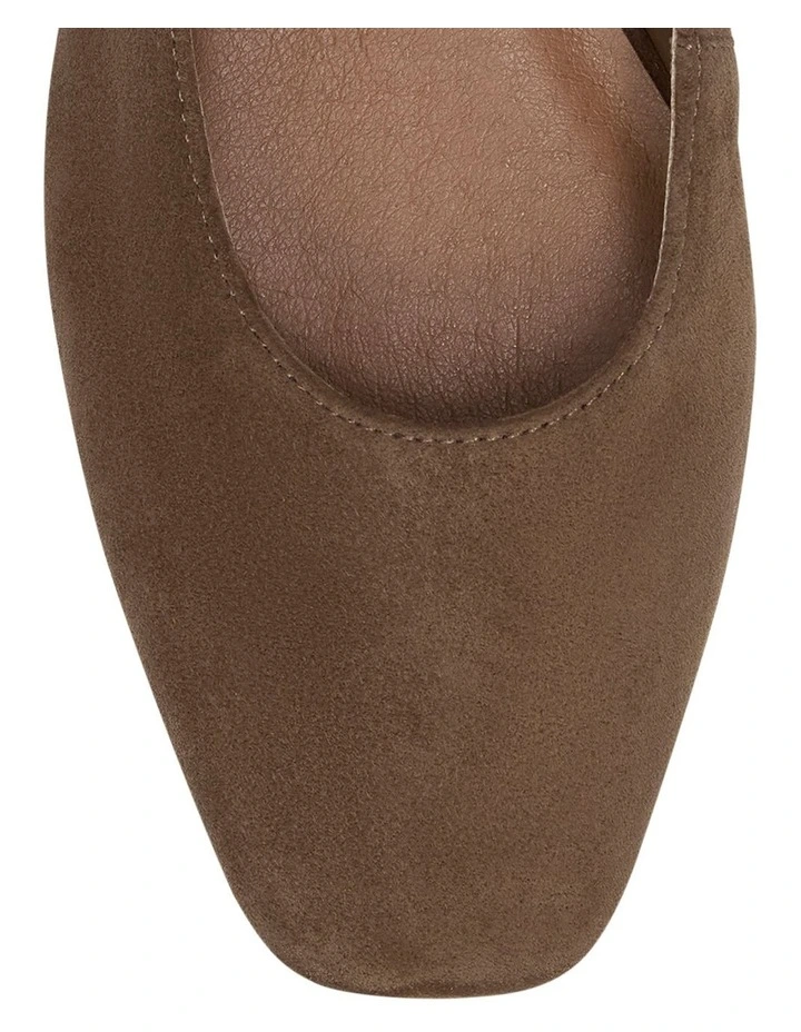 Everly Flat Shoes in Tan Suede Leather image 4
