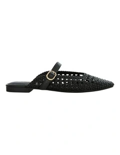 Mirabel Ballet Flats in Black Weave