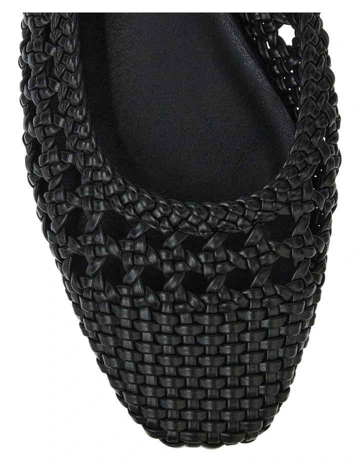 Mirabel Ballet Flats in Black Weave image 4