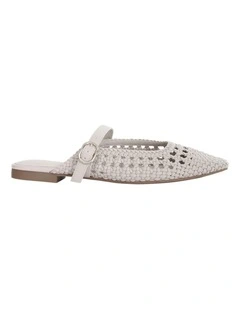 Mirabel Ballet Flats in Off White Weave