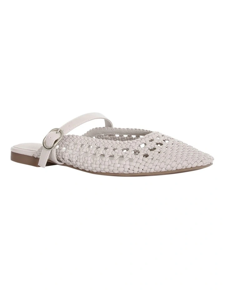Mirabel Ballet Flats in Off White Weave image 2