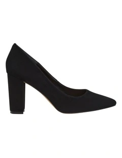 Lyric Black Suede Heeled Shoes