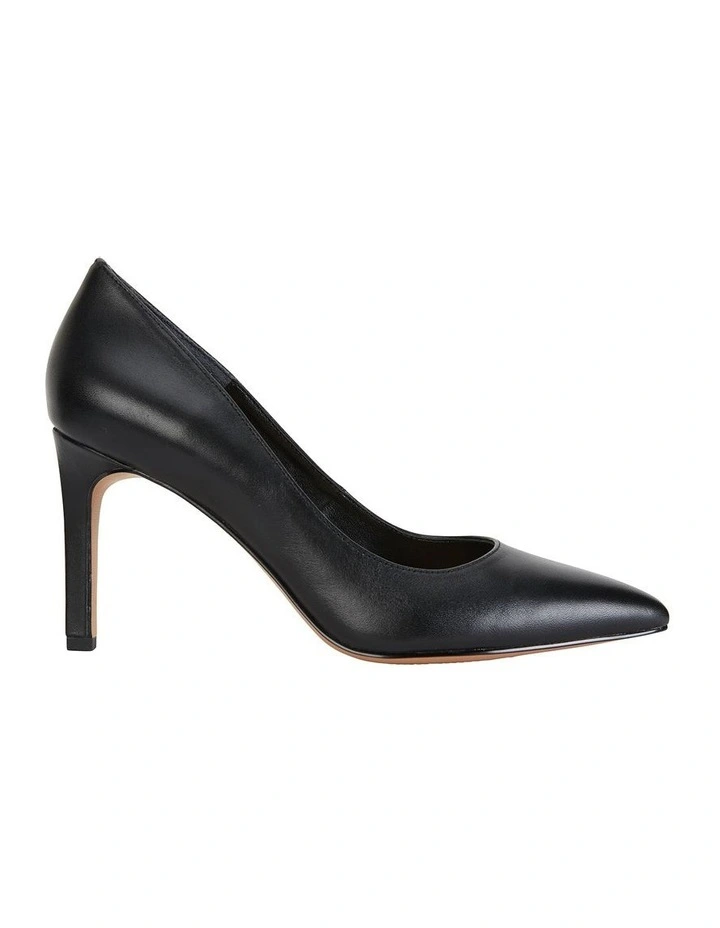 Octavia Heeled Shoes in Black Leather image 1