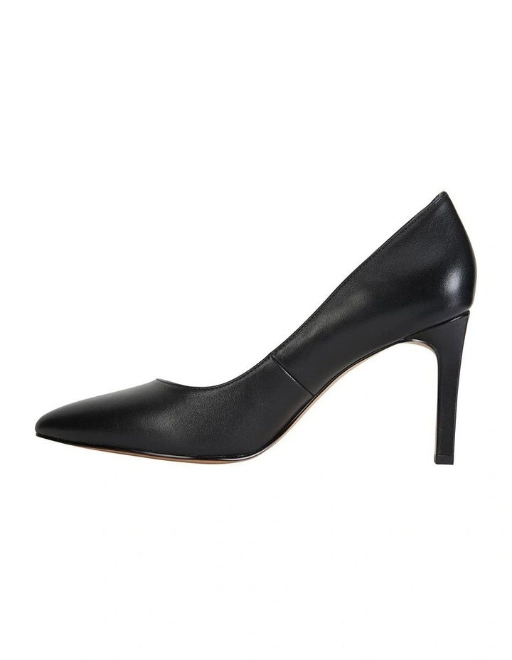 Octavia Heeled Shoes in Black Leather image 3