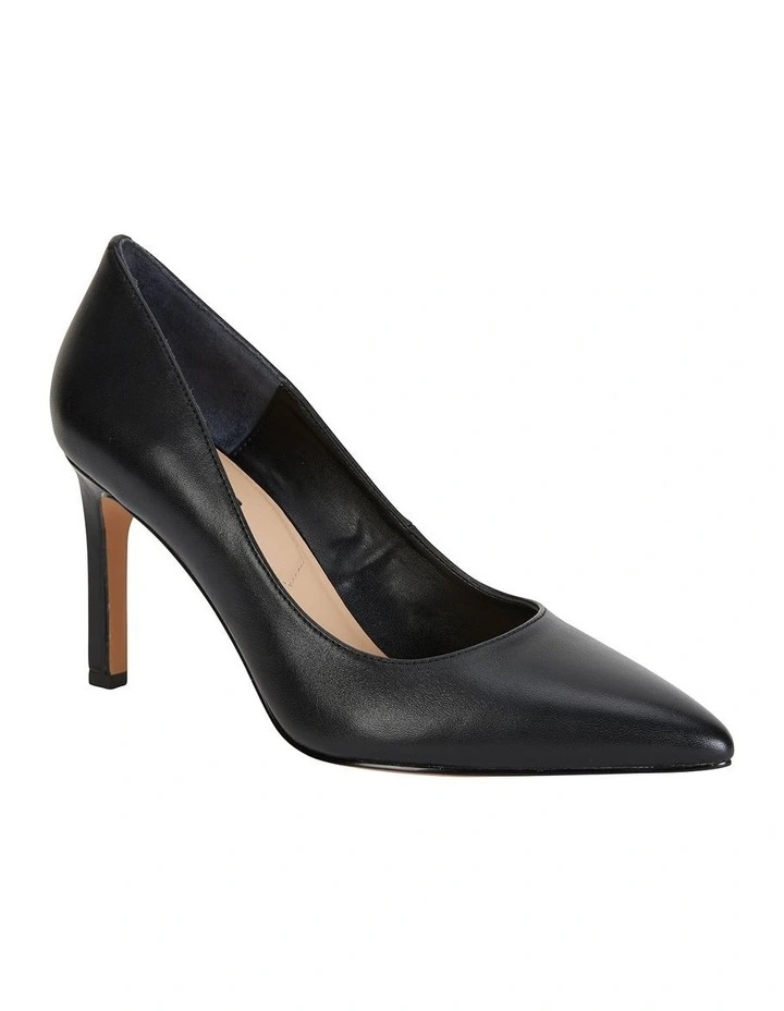 Octavia Heeled Shoes in Black Leather image 5