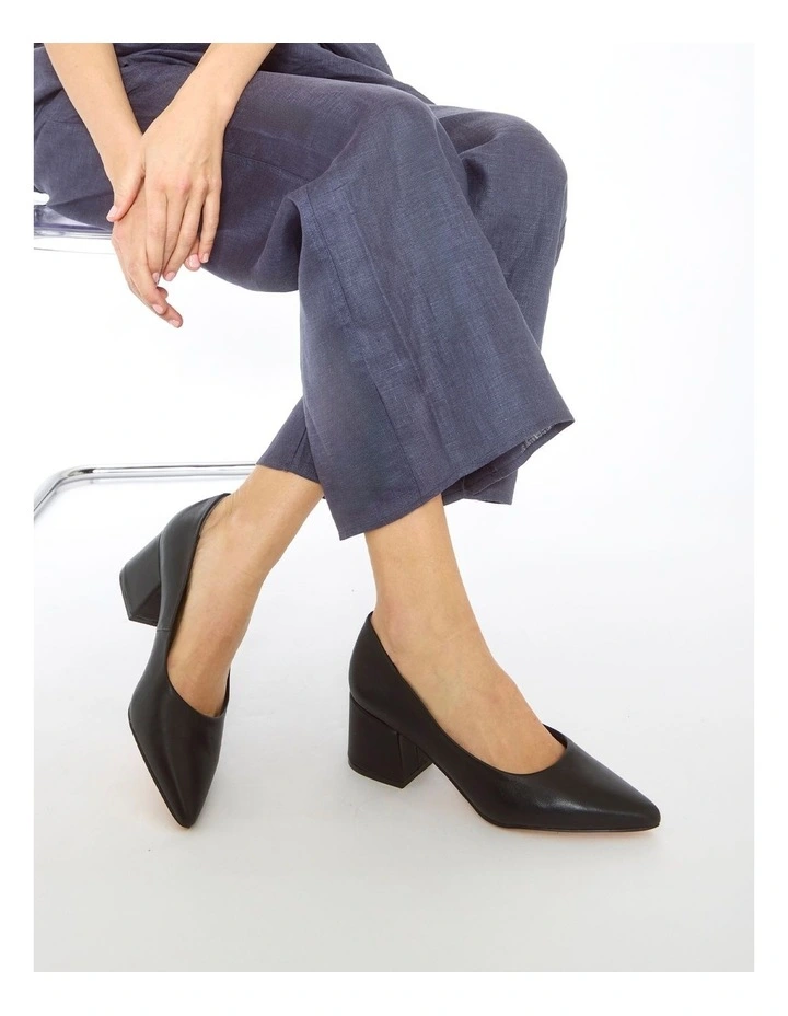 Idol Heeled Shoes in Black Leather image 2