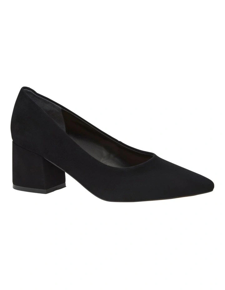 Idol Suede Heeled Shoes in Black image 2