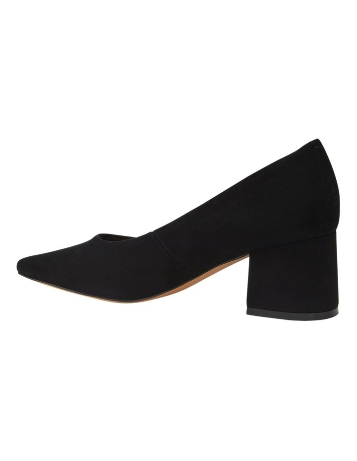 Idol Suede Heeled Shoes in Black image 3