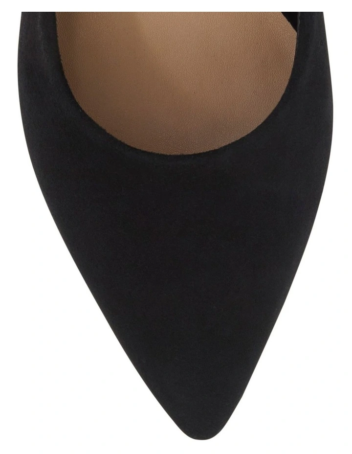 Idol Suede Heeled Shoes in Black image 4
