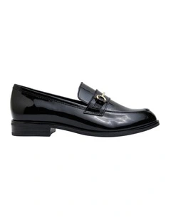 Paragon Flat Shoes in Black Patent Leather