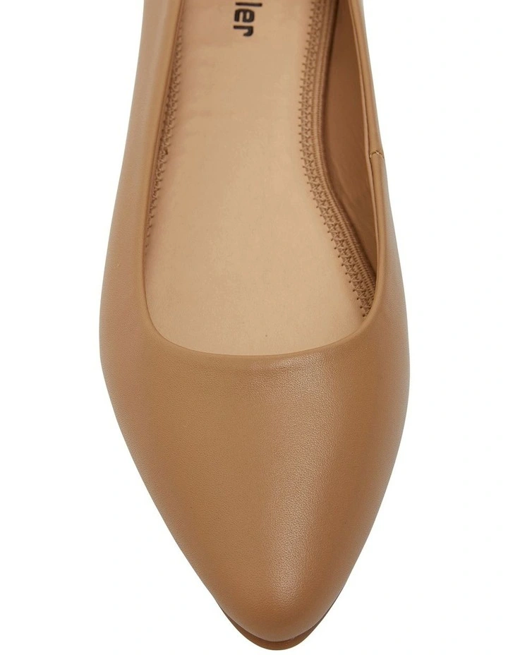 camel color flat shoes
