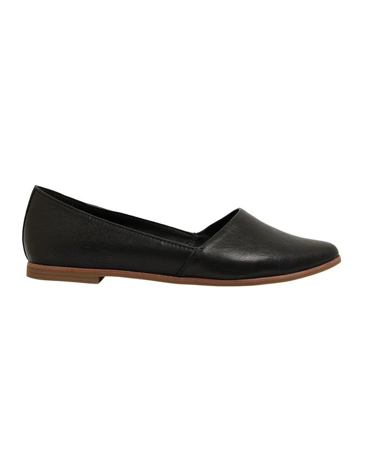Rachael Leather Flat Shoes in Black image 1