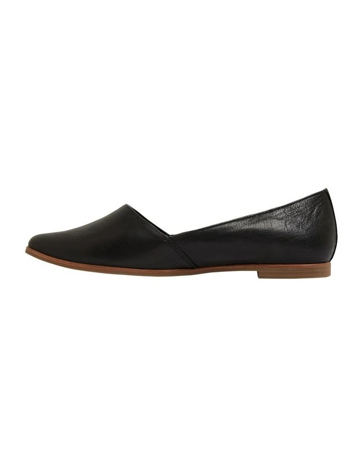 Rachael Leather Flat Shoes in Black image 5