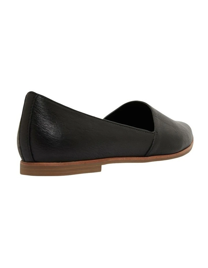 Rachael Leather Flat Shoes in Black image 6