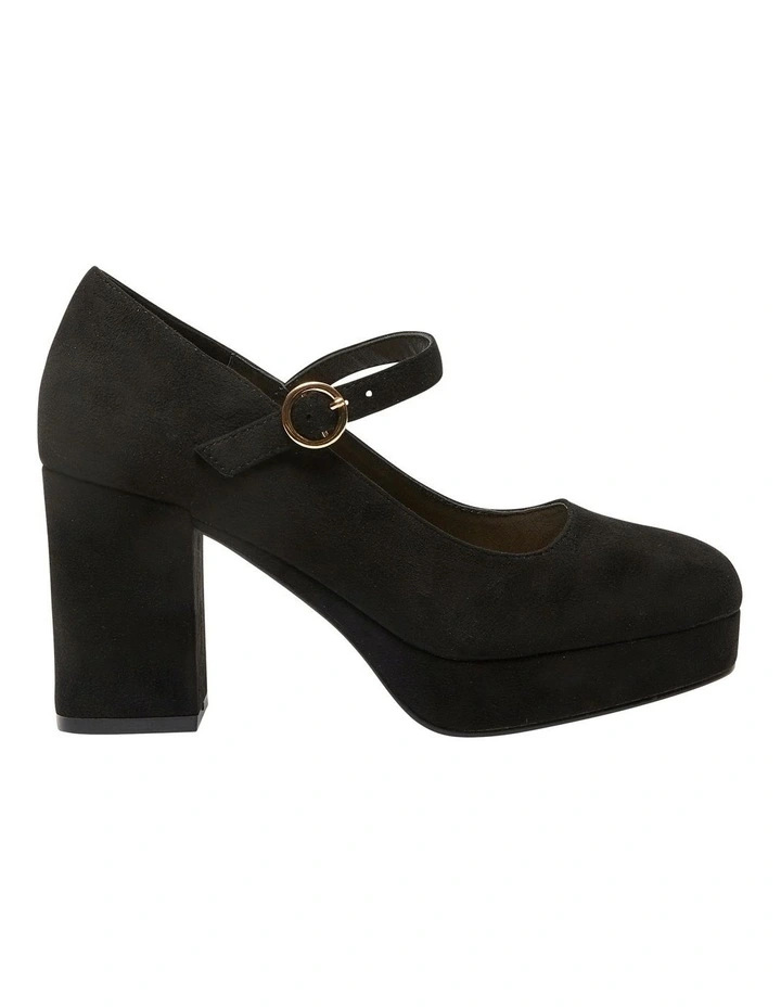 Tate Heeled Shoes in Black Micro Suede image 1
