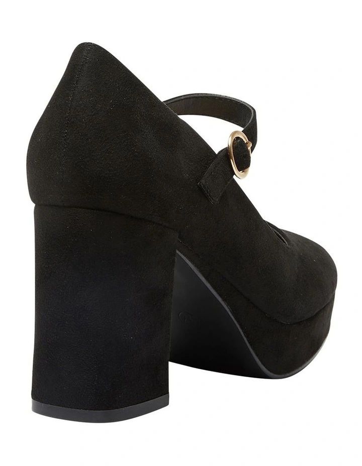 Tate Heeled Shoes in Black Micro Suede image 4