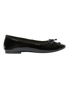 Mallory Flat Shoes in Black Patent