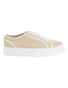 Frenzy Sneakers in White Raffia