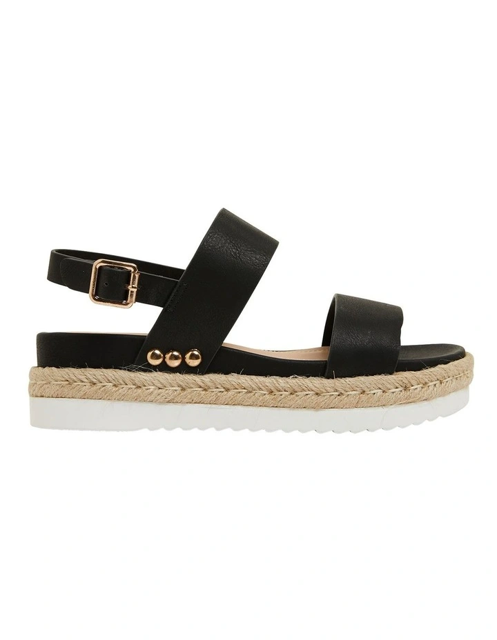 Wave Black Smooth Sandals image 1