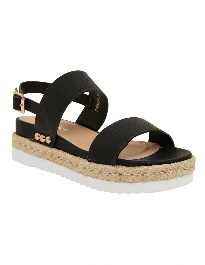 Wave Black Smooth Sandals image 2