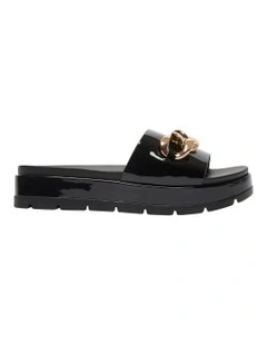 Fiona Sandals in Black Patent