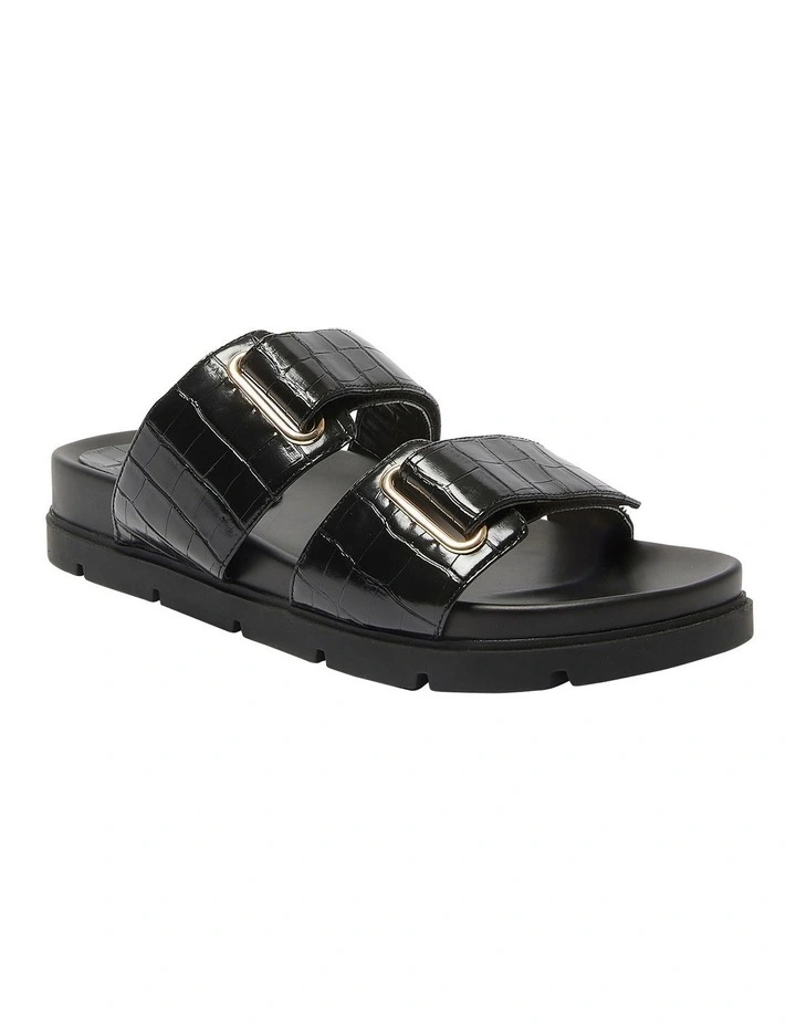 Calvin Sandals in Black Croc Print image 2