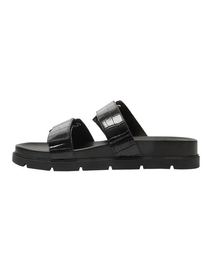 Calvin Sandals in Black Croc Print image 3