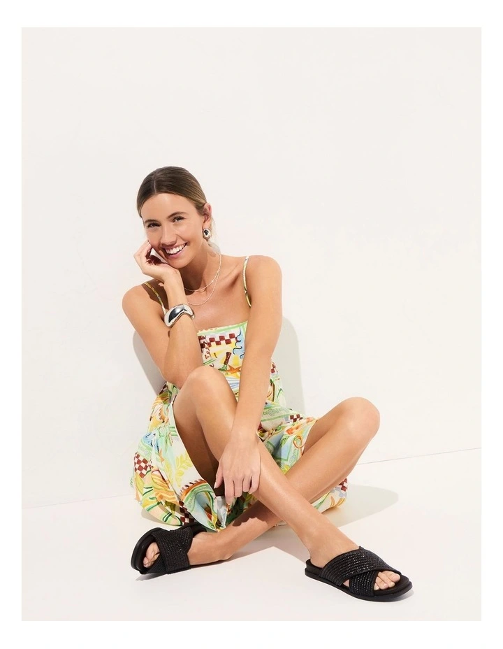 Dayna Sandals in Chocolate Raffia image 2