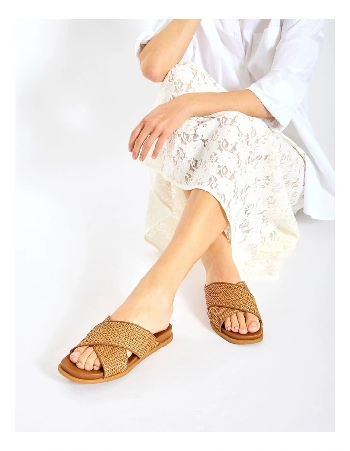Dayna Sandals in Caramel Raffia image 2