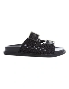 Bamboo Sandals in Black Weave