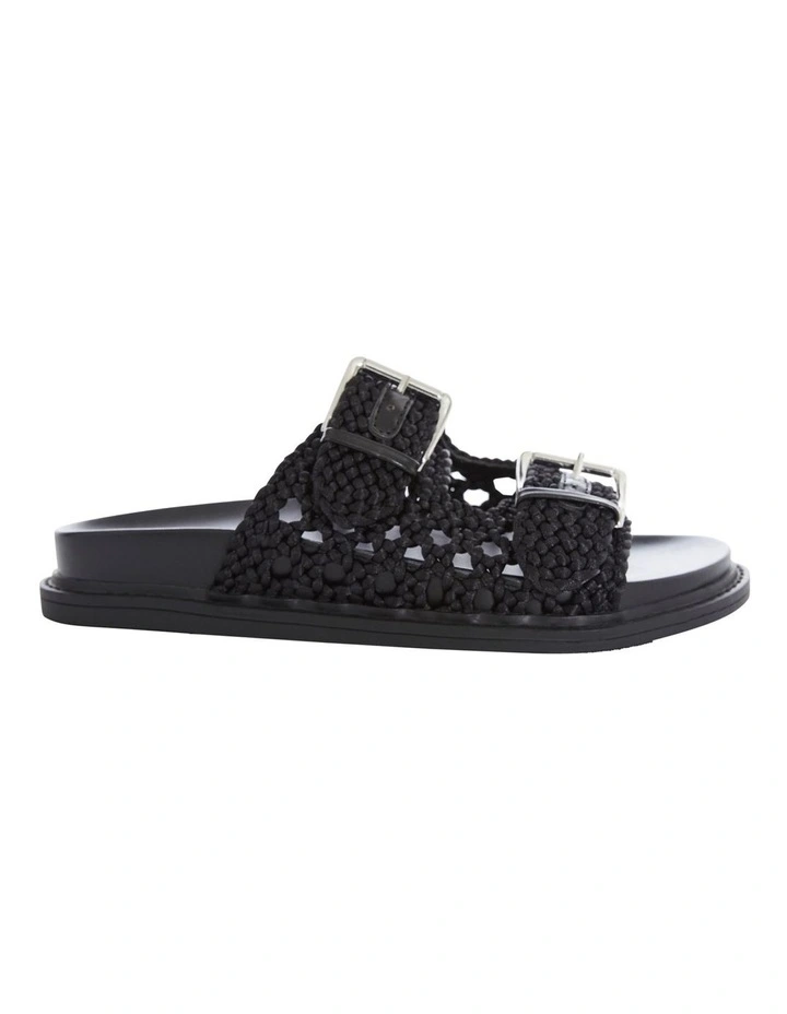Bamboo Sandals in Black Weave image 1