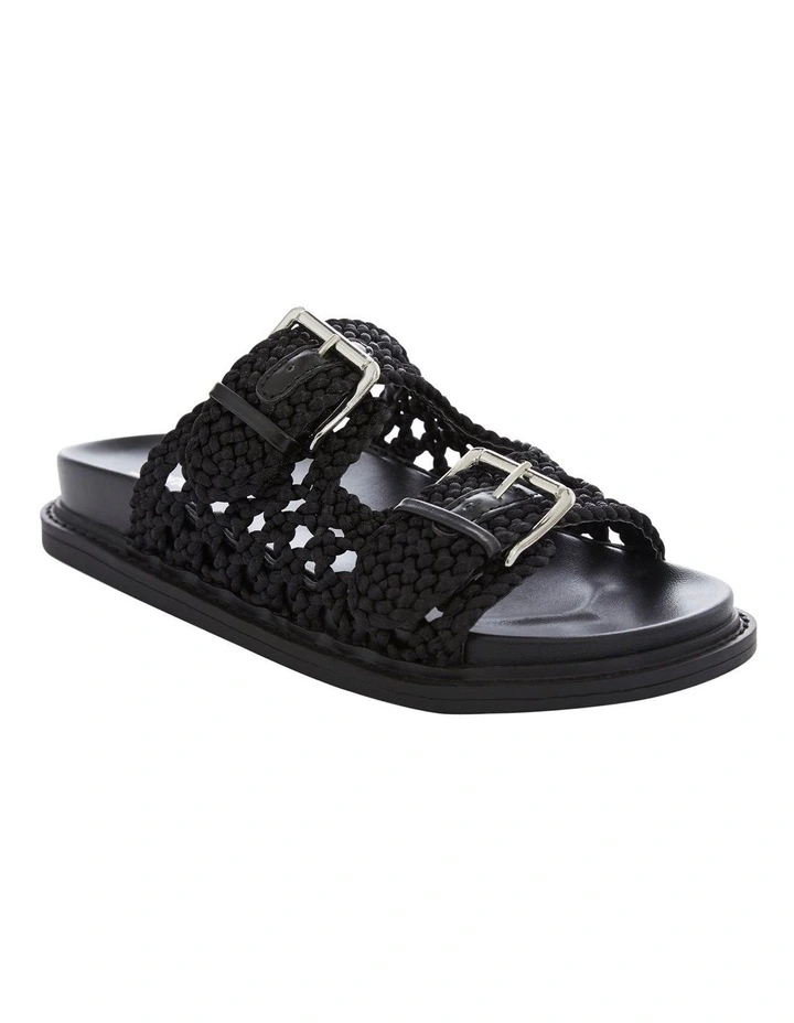 Bamboo Sandals in Black Weave image 2