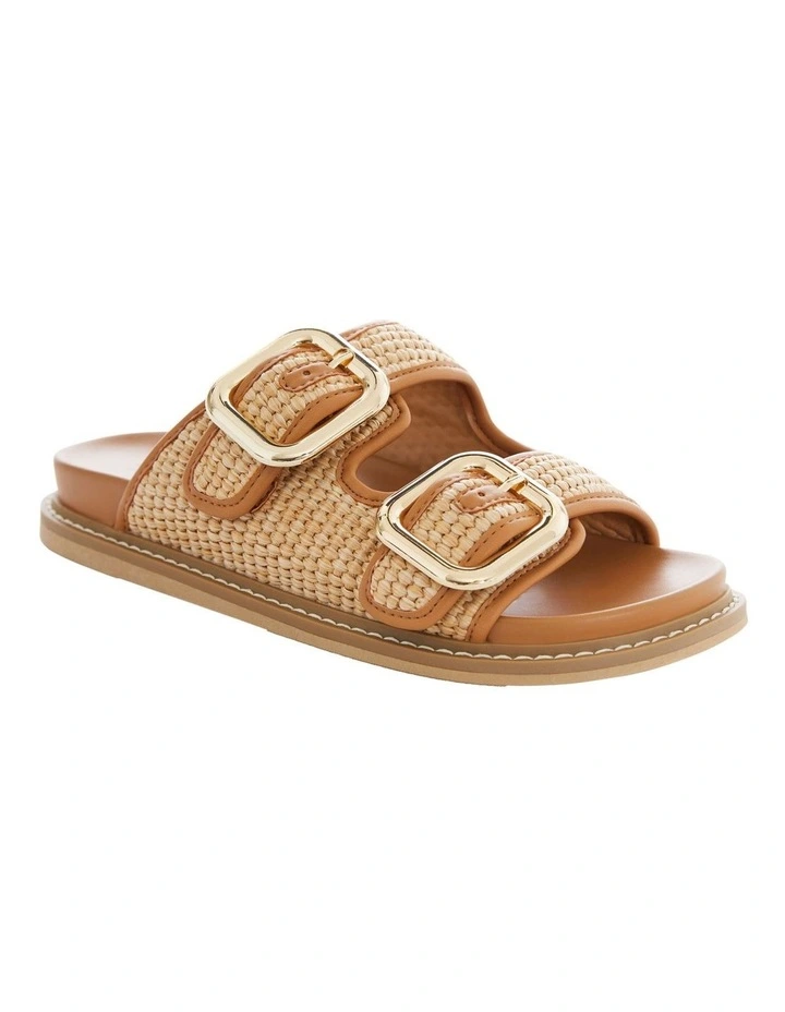Byron Sandals in Tan Raffia image 2