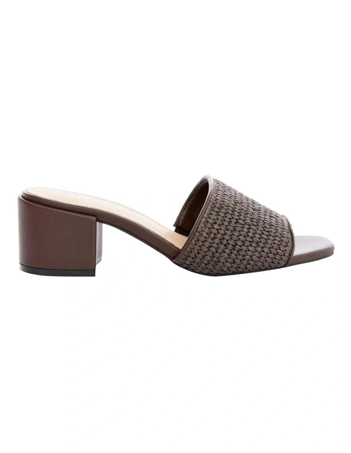 Glenda Sandals in Chocolate Raffia image 1