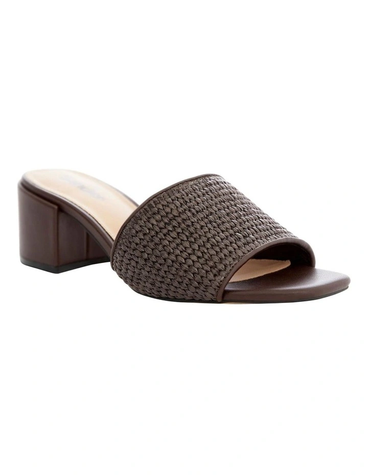 Glenda Sandals in Chocolate Raffia image 2